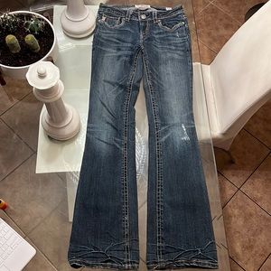 Used Mek denim, boot cut, w 26/34.